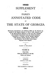 1922 Supplement to Park's Annotated Code 1914 Vol. 11 Penal Code, Rules for Admission to the Bar, Tables and Indexes, Appendix by Harry B. Skillman