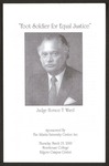 Flier for Judge Horace T. Ward's speech "Foot Soldier for Equal Justice" given at Morehouse College, October 23, 2000.